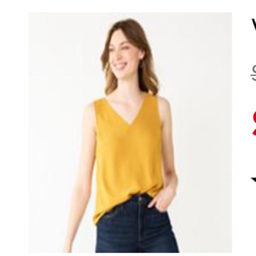NWT Nine West light bronze V neck tank top size XS